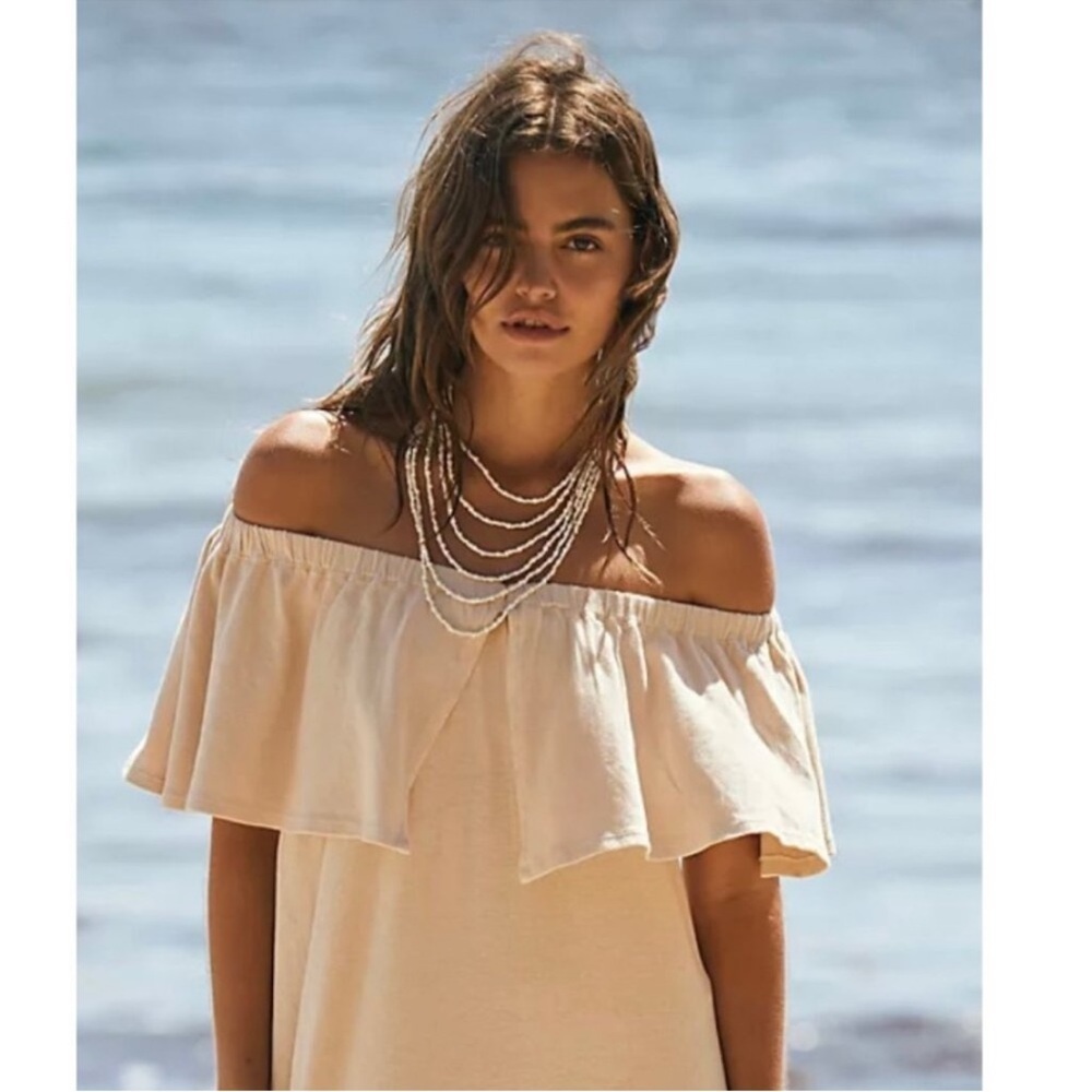 Free People Lynne Midi Dress in Bleached Sand XS NWT - Picture 5 of 14